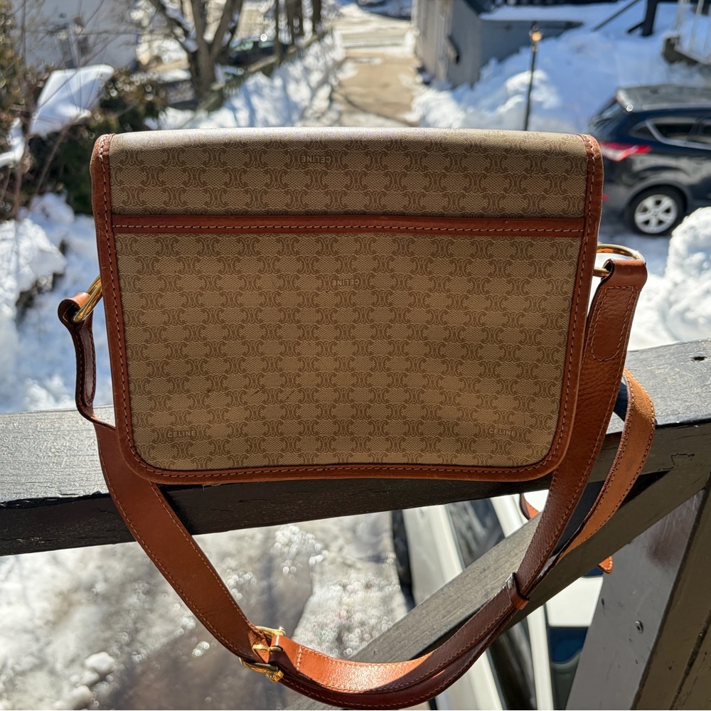 Celine Tan and Brown Crossbody Bag - Picture 6 of 13